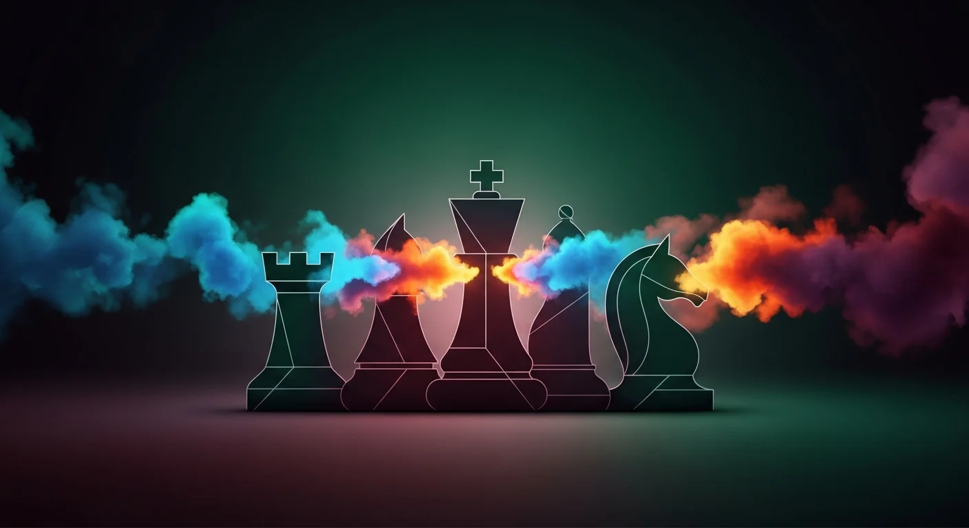 This artwork illustrates the intricate and strategic nature of chess openings and the mental preparation involved in using spaced repetition, enriching the article's exploration of learning dynamics in the game.