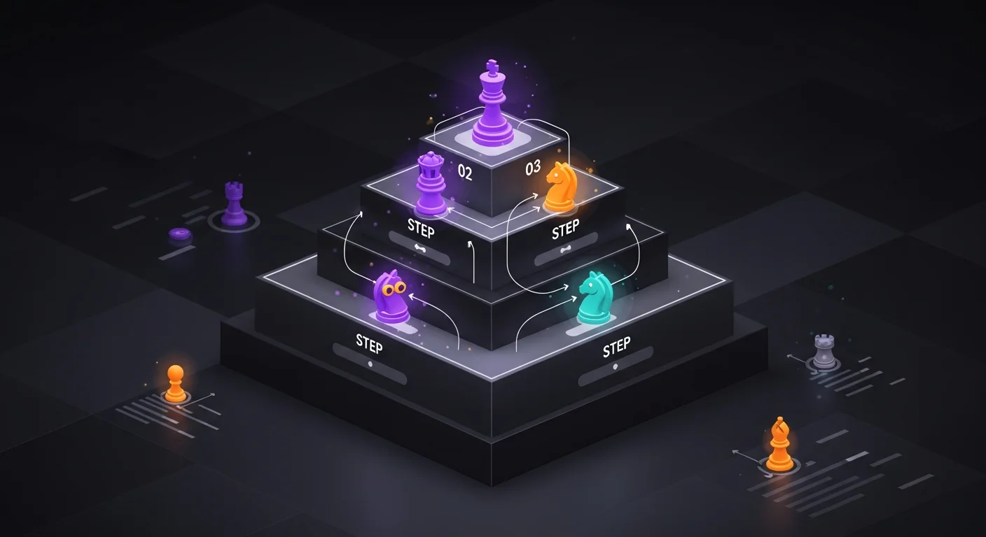 This image enhances the 'Incremental approach to mastering blindfold chess' section by explaining the structured method for learning, helping readers visualize their path to improvement and motivating them through clear, visual milestones.