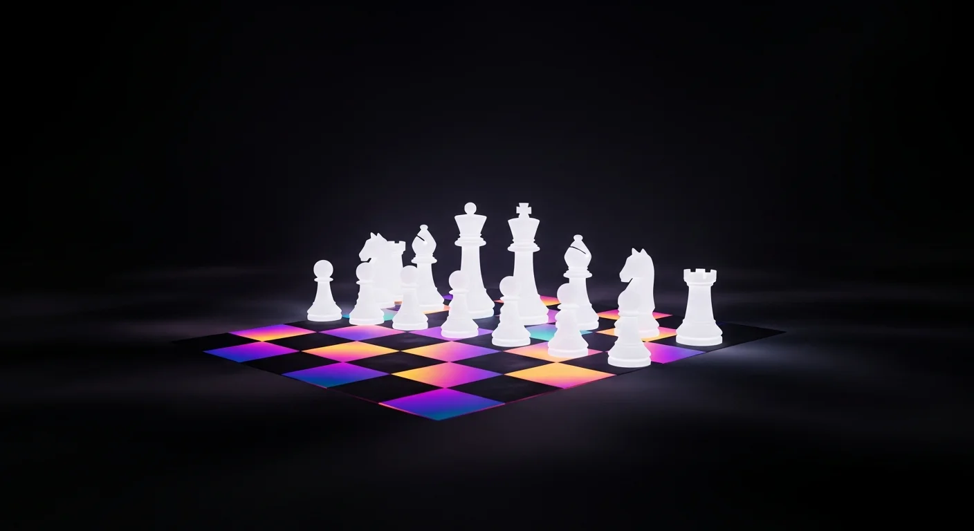 This image captures the essence of blindfold chess, illustrating the mental landscape players navigate as they visualize moves in their minds, enhancing the article's theme on mental strategies in chess.