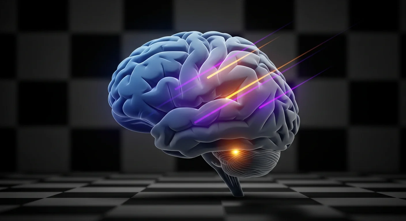 This image symbolizes the mental exercise and cognitive connections involved in learning blindfold chess, emphasizing the skill and focus required.