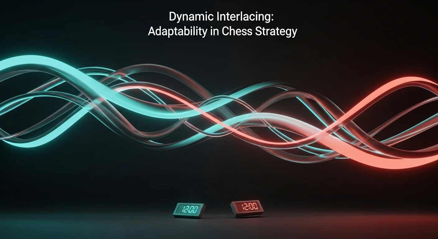 This illustration conveys the themes of adaptability and pressure management in chess competitions, echoing the key lessons from Carlsen and Nakamura's exhibition and their unique preparation methods.