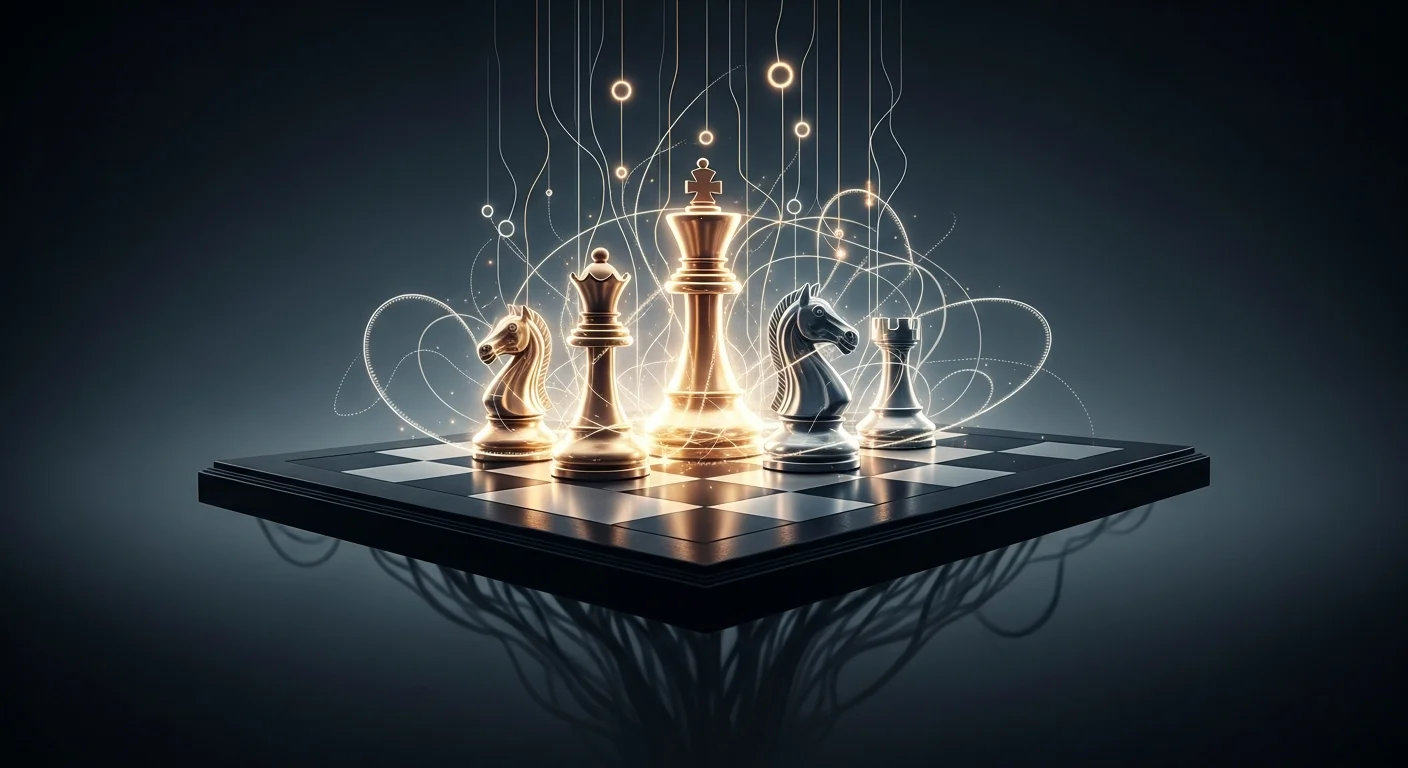 This image captures the essence of the article's focus on visualization training in chess, illustrating the abstract mental process involved in mastering chess skills through dedicated practice.
