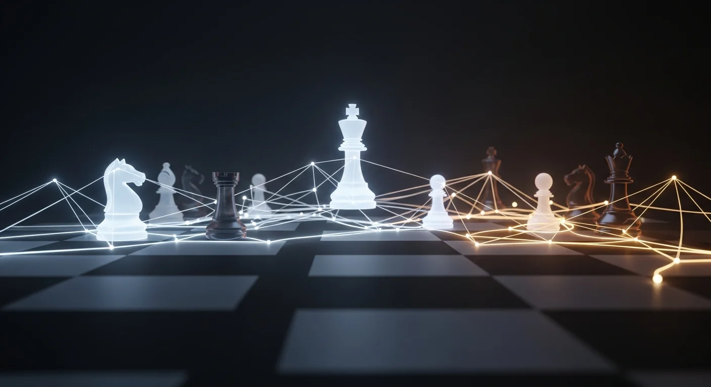 This image encapsulates the theme of enhancing visualization skills, portraying the mental landscape and strategic thinking necessary for chess.