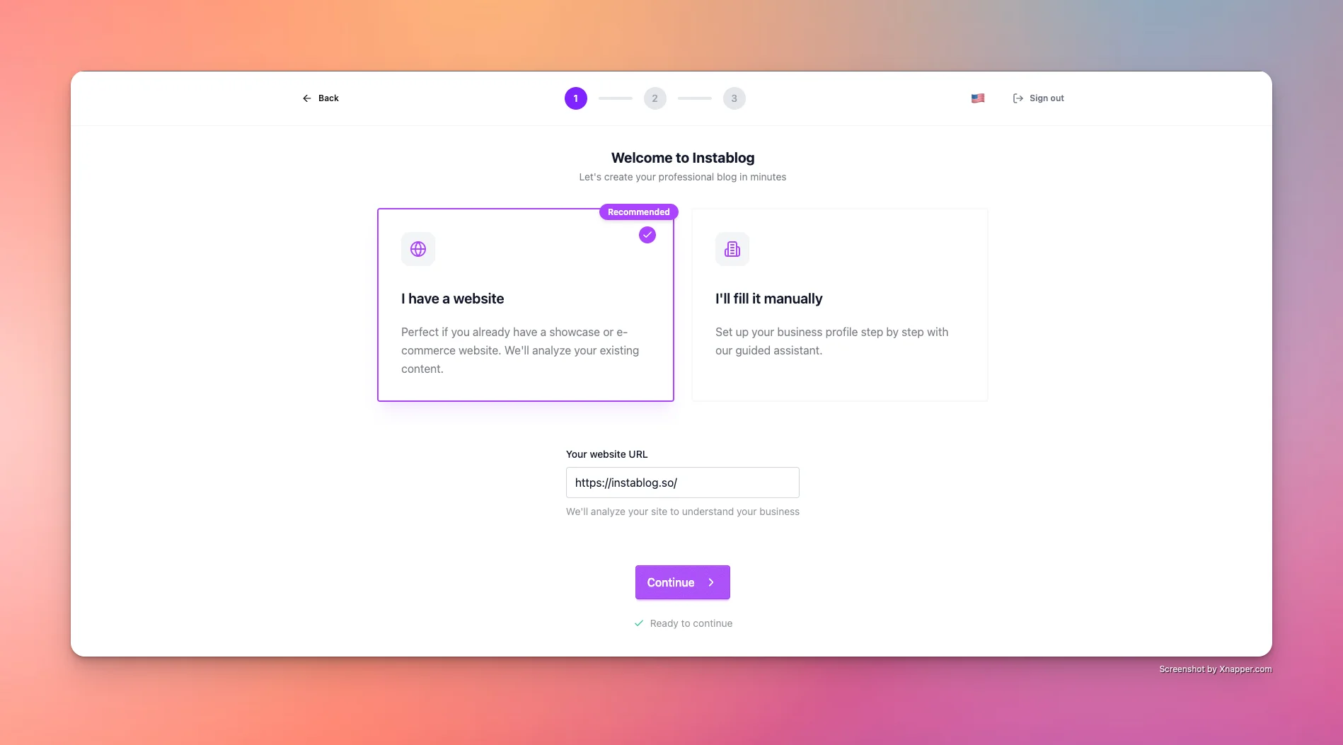 Step 1: Enter your website