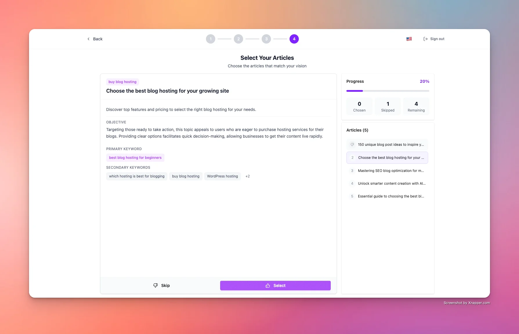 Step 3: Accept or reject outline suggestions